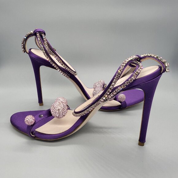 GEDEBE Crystal Embellished Jill Satin Sandals - Picture 9 of 15